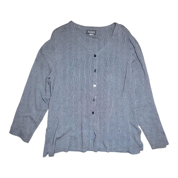 Eileen Fisher Tops - Vintage Eileen Fisher Button Down Striped Blouse Size M